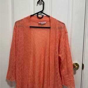 Chic Open-Front Coral Cardigan